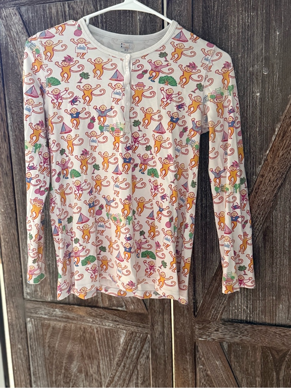 Roller Rabbit Charleston Monkey Pajama Top. Limited Release XS